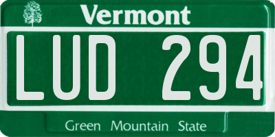 VT license plate LUD294