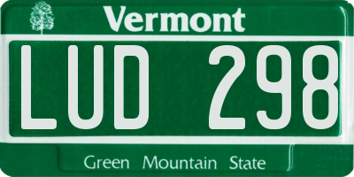 VT license plate LUD298