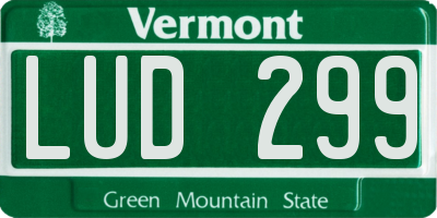 VT license plate LUD299
