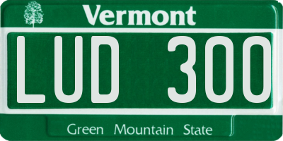 VT license plate LUD300