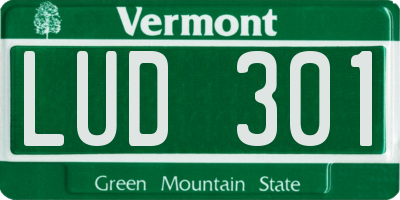 VT license plate LUD301