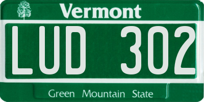 VT license plate LUD302