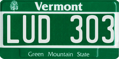 VT license plate LUD303