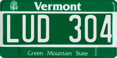 VT license plate LUD304