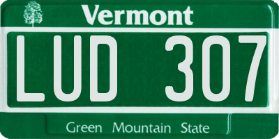 VT license plate LUD307