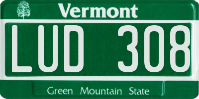 VT license plate LUD308