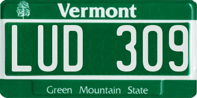 VT license plate LUD309