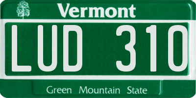 VT license plate LUD310