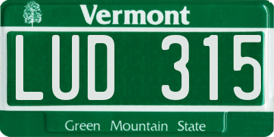 VT license plate LUD315