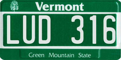 VT license plate LUD316