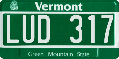 VT license plate LUD317