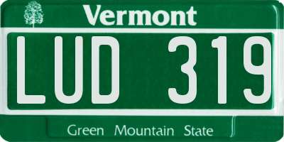 VT license plate LUD319