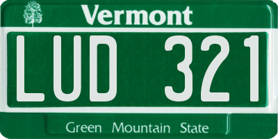 VT license plate LUD321