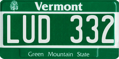 VT license plate LUD332
