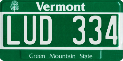 VT license plate LUD334