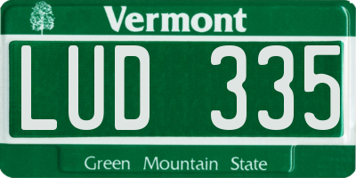 VT license plate LUD335