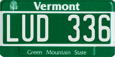 VT license plate LUD336