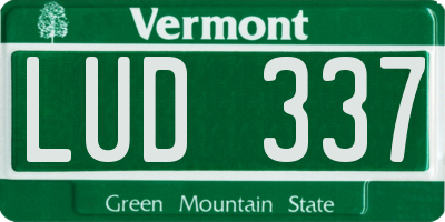 VT license plate LUD337