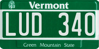 VT license plate LUD340