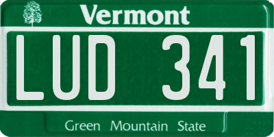 VT license plate LUD341