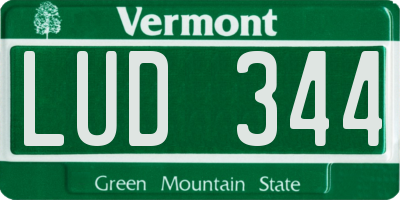 VT license plate LUD344