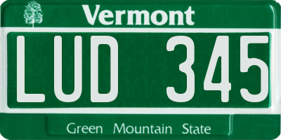 VT license plate LUD345
