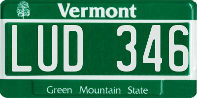VT license plate LUD346