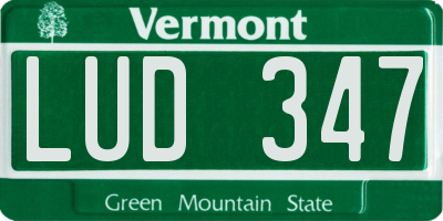 VT license plate LUD347
