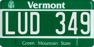 VT license plate LUD349