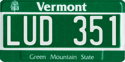 VT license plate LUD351