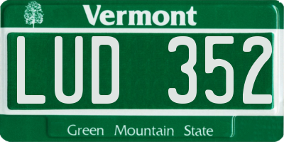 VT license plate LUD352