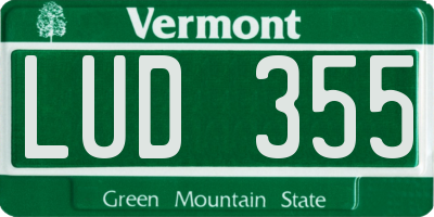 VT license plate LUD355