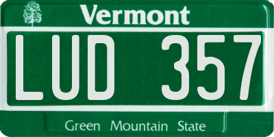 VT license plate LUD357
