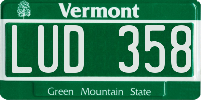 VT license plate LUD358