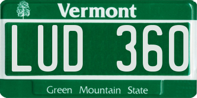 VT license plate LUD360
