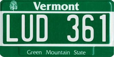 VT license plate LUD361