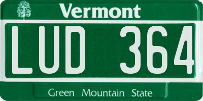 VT license plate LUD364