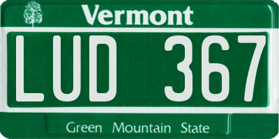 VT license plate LUD367