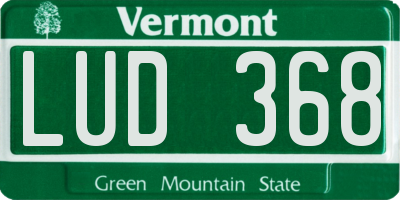 VT license plate LUD368