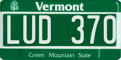 VT license plate LUD370