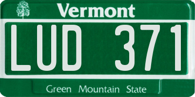 VT license plate LUD371