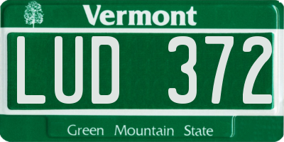 VT license plate LUD372