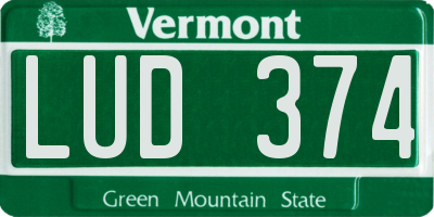 VT license plate LUD374