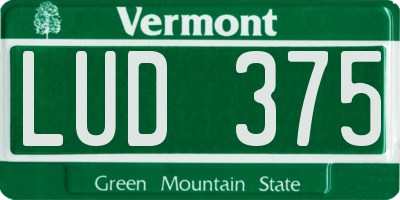 VT license plate LUD375