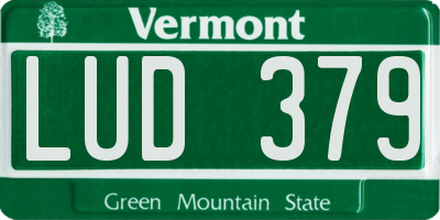 VT license plate LUD379