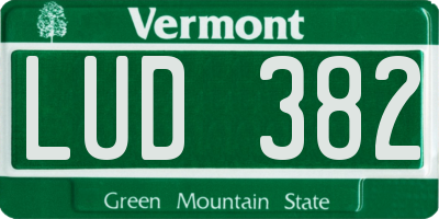 VT license plate LUD382