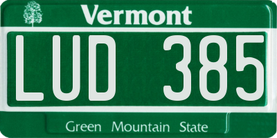 VT license plate LUD385
