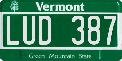 VT license plate LUD387