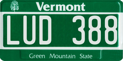 VT license plate LUD388