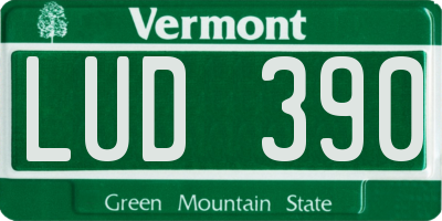 VT license plate LUD390